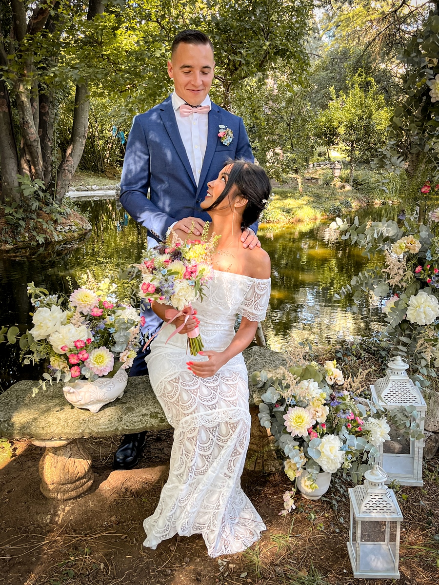 Mariage romantique — décoration de table